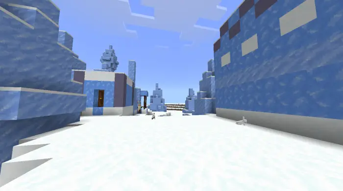 Ice Spikes village with snowy landscape