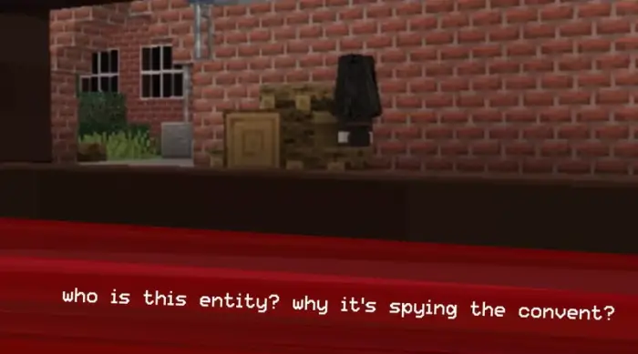 Mysterious figure lurking near brick wall