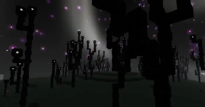 Glowing plants with soft, misty lighting