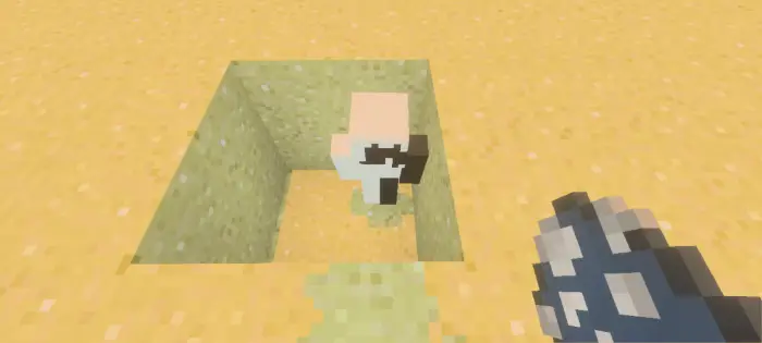 Creature spawn egg used in sandy pit