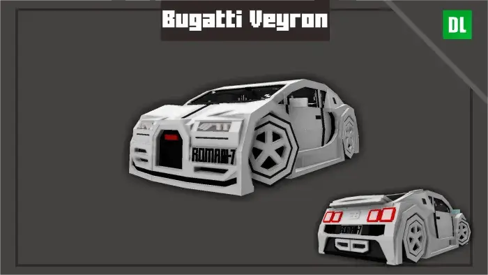 White Bugatti Veyron mod car showcase