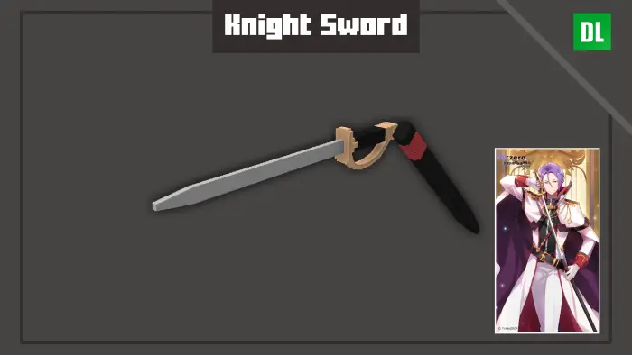 Knight sword texture with anime character.