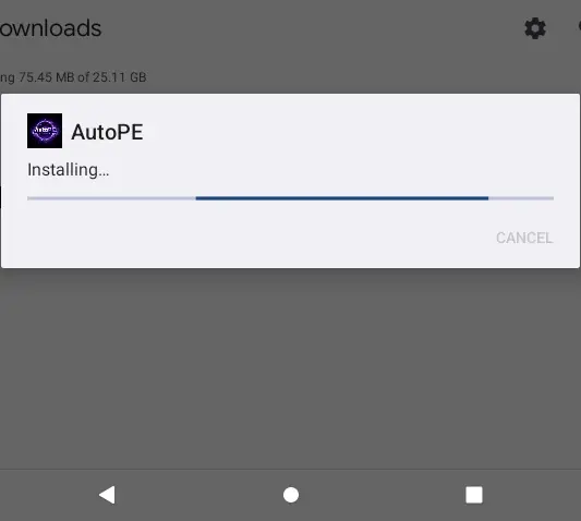AutoPE mod tool installing on Android device