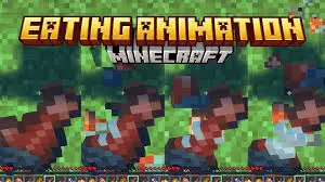 ALT text Pixelated food eating animation sequence