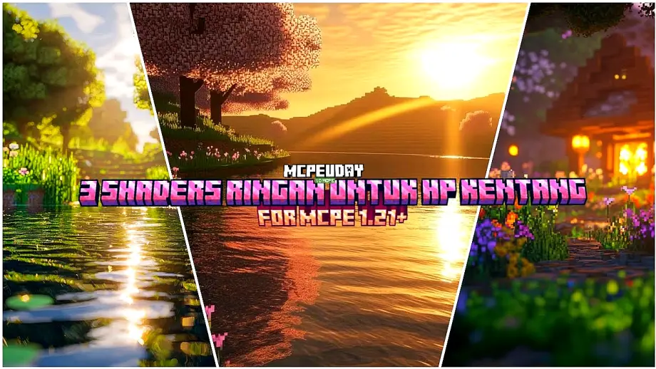 Thumbnail: 3 Best Shaders for Minecraft 1.21+ (Ultra Realistic, Smooth FPS & Stunning Graphics)