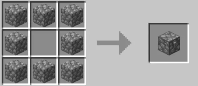 Crafting recipe for a stone chest block