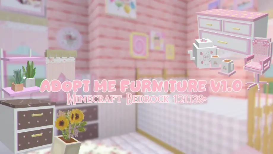 Thumbnail: Adopt Me Furniture ‧₊˚🎐🍨𓐐𓎩  [Minecraft Bedrock 1.21.130+]