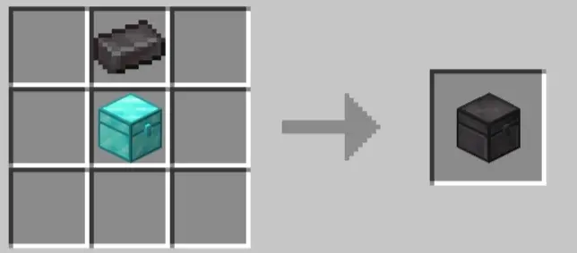 Netherite chest crafting recipe shown