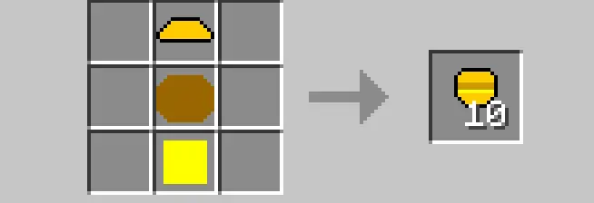 Hamburger crafting recipe grid and result