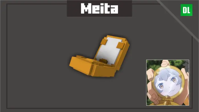 Pixel art golden pocket mirror weapon