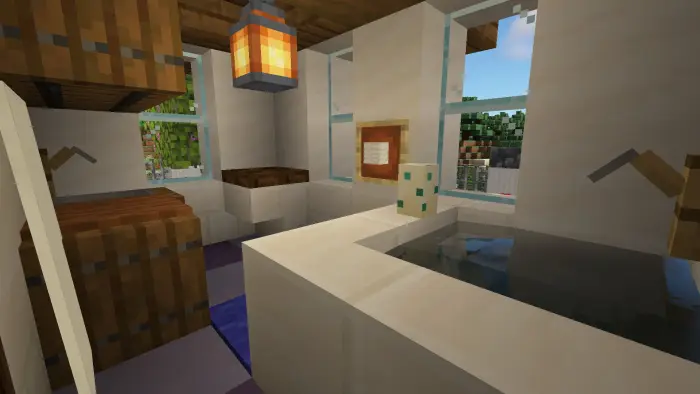 Cozy elven house interior on island