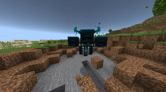 Three-headed fused boss monster in crater