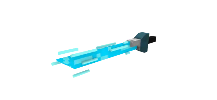 Futuristic glowing blue pixel sword