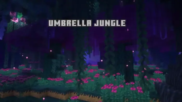 Lush Umbrella Jungle biome with glowing plants