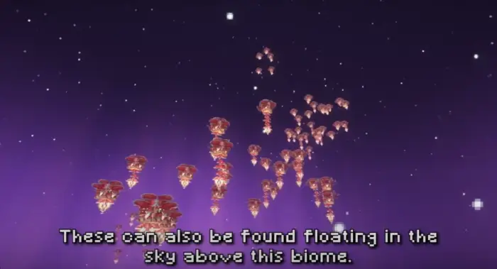 Floating islands in a purple starry sky