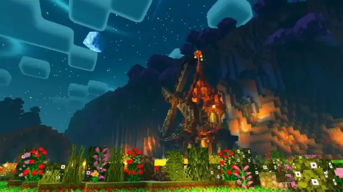 Glowing stars and soft shadows over landscape