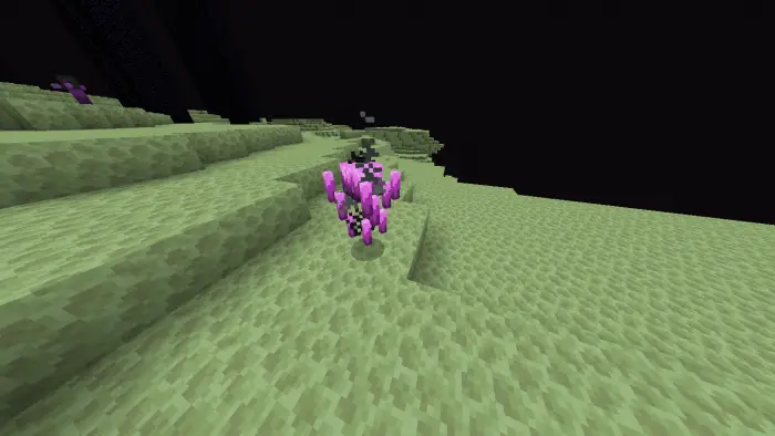 Purple fused creature on End landscape