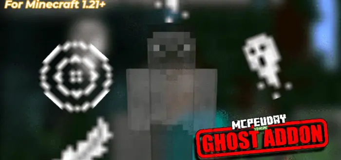 Ghostly figure with spooky addon icons