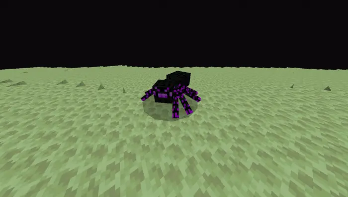 Purple-accented fused spider creature