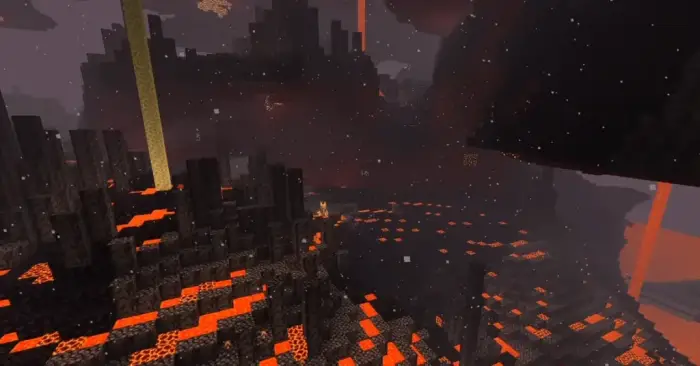 Glowing lava flows with enhanced lighting