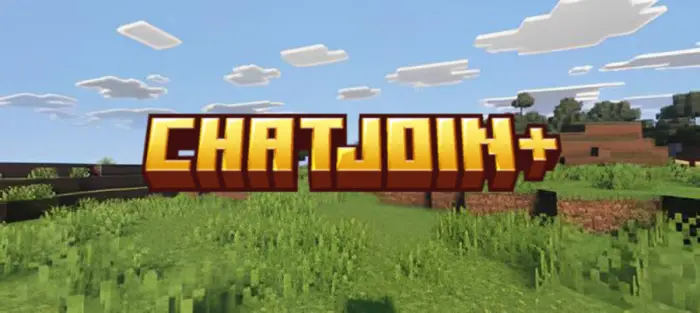 Bold ChatJoin text over grassy landscape