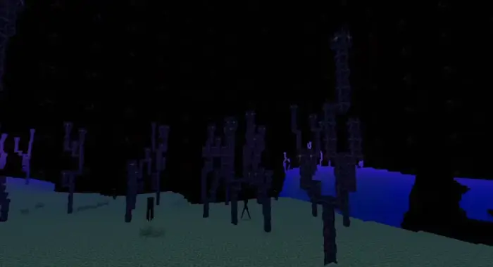 Glowing plants and smooth shadows at night