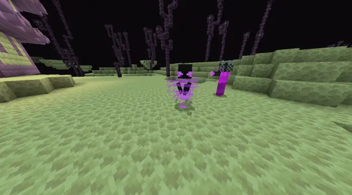 Glowing fused creature in an alien landscape