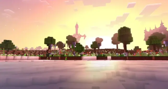 Vibrant sunset with enhanced water and trees