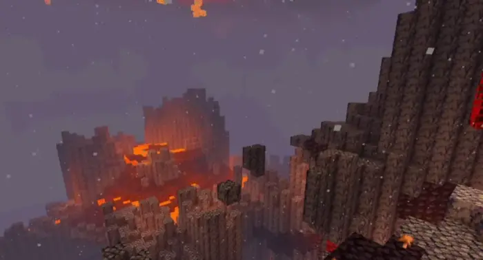 Lava-lit canyon with enhanced lighting effects
