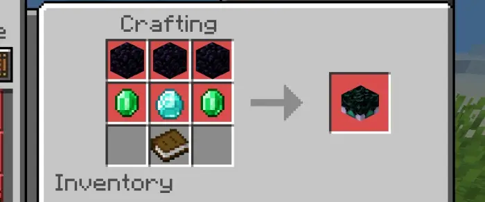 Crafting recipe for a disenchanting table