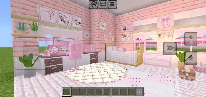 Pastel pink kawaii bedroom with cute decor
