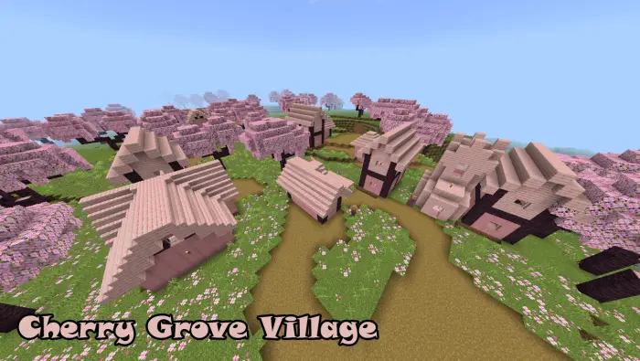 Cherry Grove village with pink houses