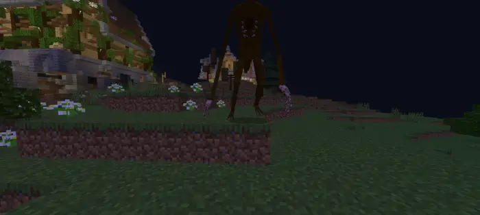 Mutated creature with fungal spikes at night
