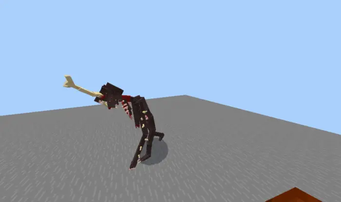 Blocky wendigo creature on flat terrain