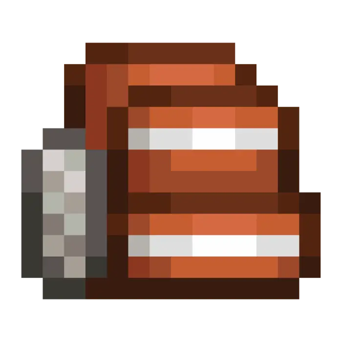 Pixel art icon of a brown backpack