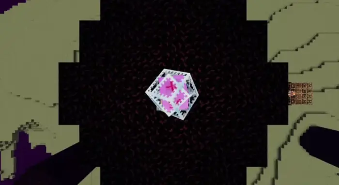 Crystal glowing atop a dark platform