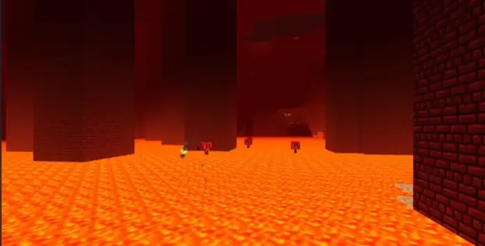 Glowing lava lake with smooth lighting effects