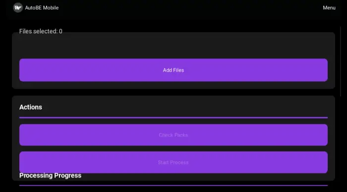 Add files screen for mobile modpack tool