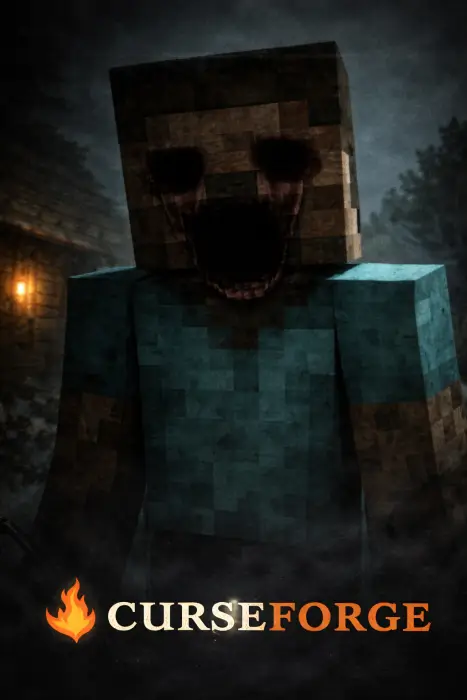 Terrifying blocky character with dark mouth