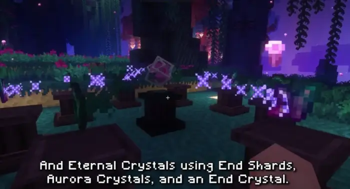 ALT Magical crystals on pedestals in lush biome