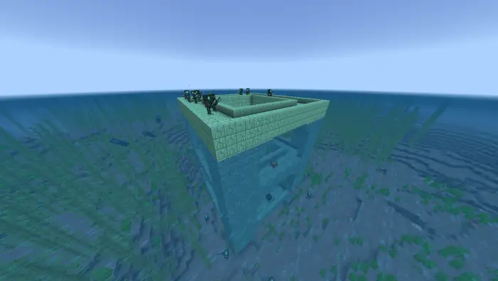 Ocean base with new underwater mobs added