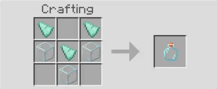 Crafting recipe for a large potion vial