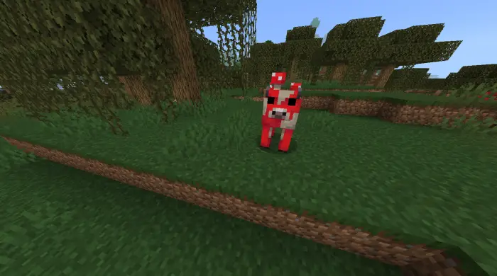 Red mushroom cow in a forest biome