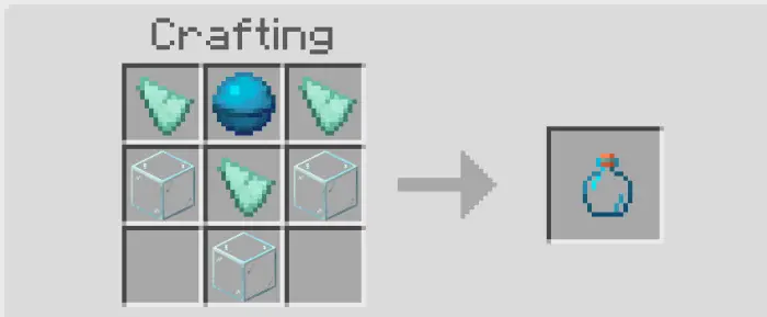 Potion vial crafting recipe in grid