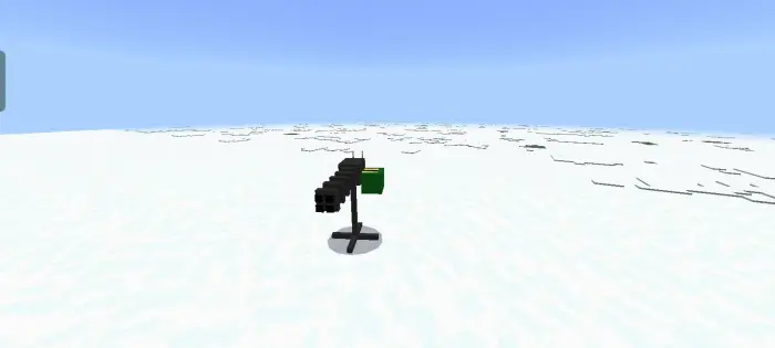 Blocky deployable machine gun on snowy field