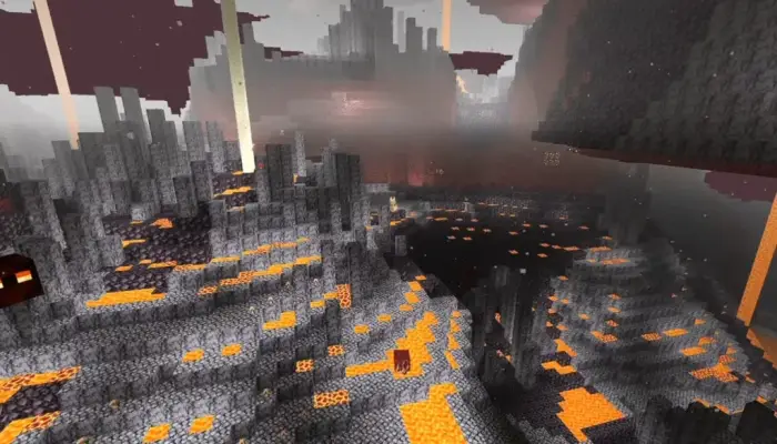 Realistic lava landscape with smooth lighting