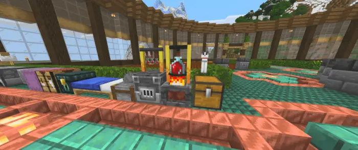 Brewing stand with potions and vials