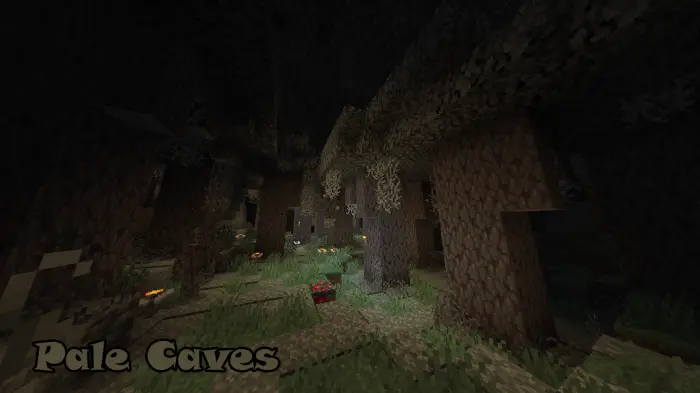 Underground forest with grass and trees