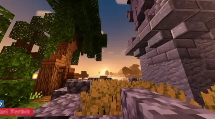 Sunset lighting with detailed shadows and blocks