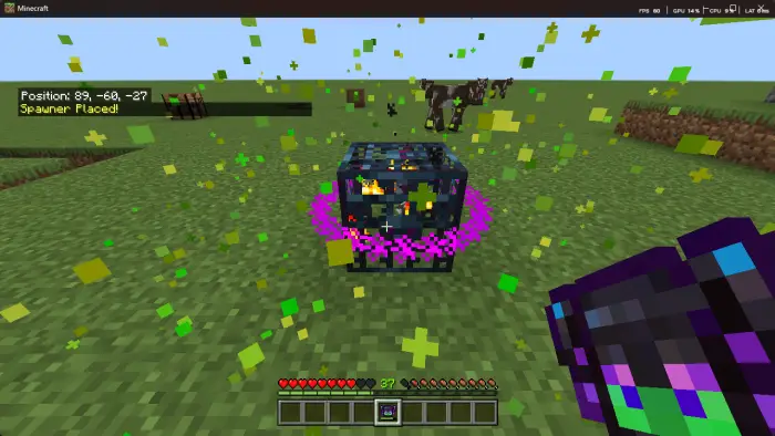 Player places a spawner with magic effects